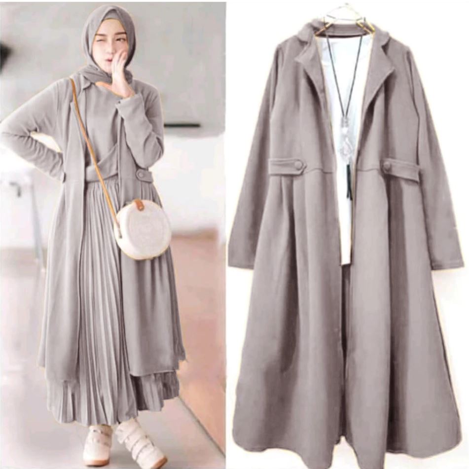 Long Blazer Alka Fashion Outerwear Wanita Casual Model Simple Trendy Gaya Modis Fashionable